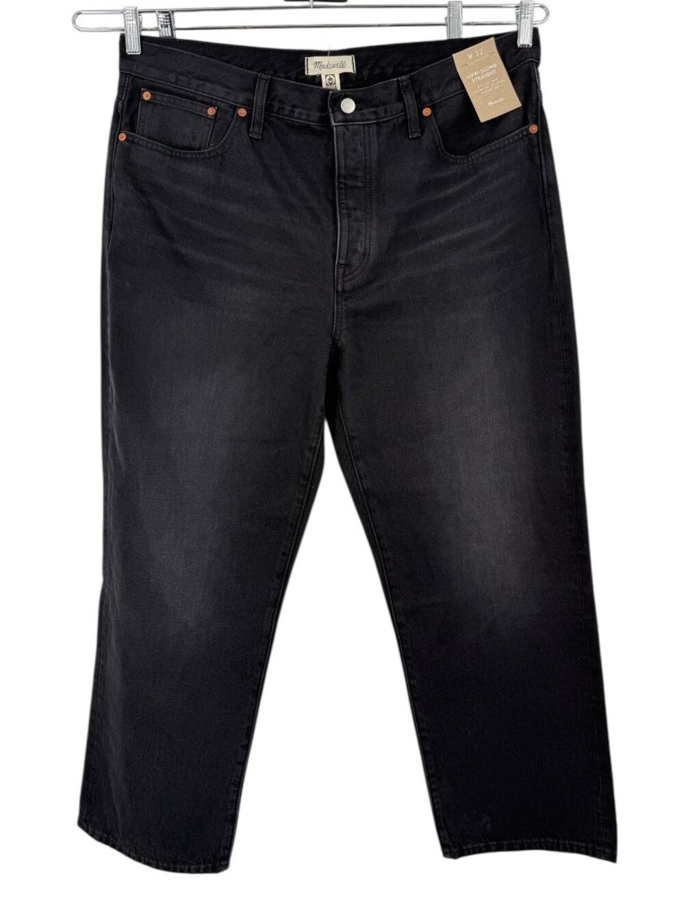Madewell Jeans Low Slung straight denim black size W 32